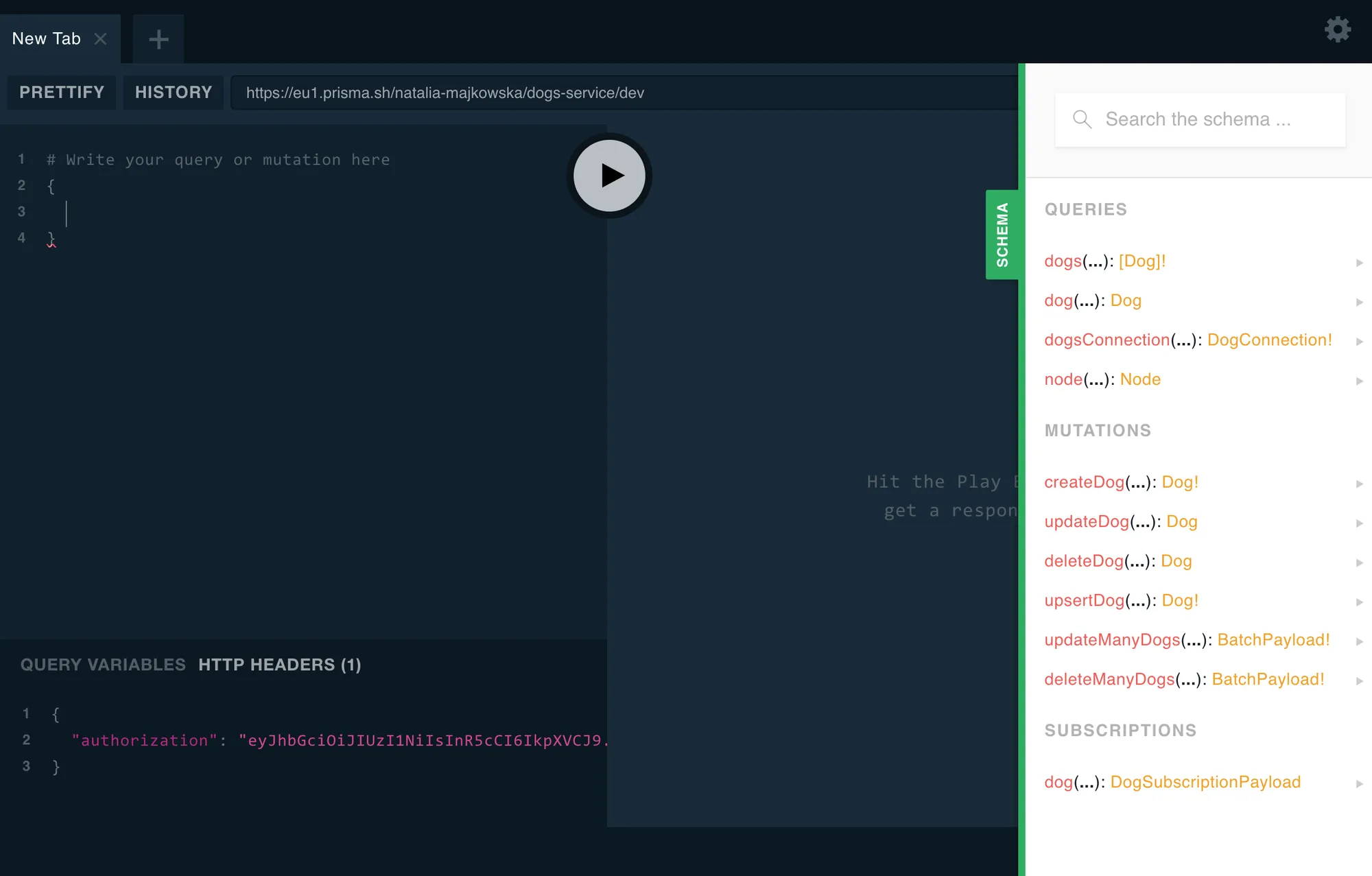 Adding an authorization token into the HTTP Headers