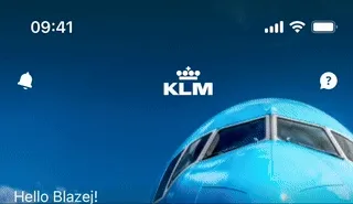 status bar example klm