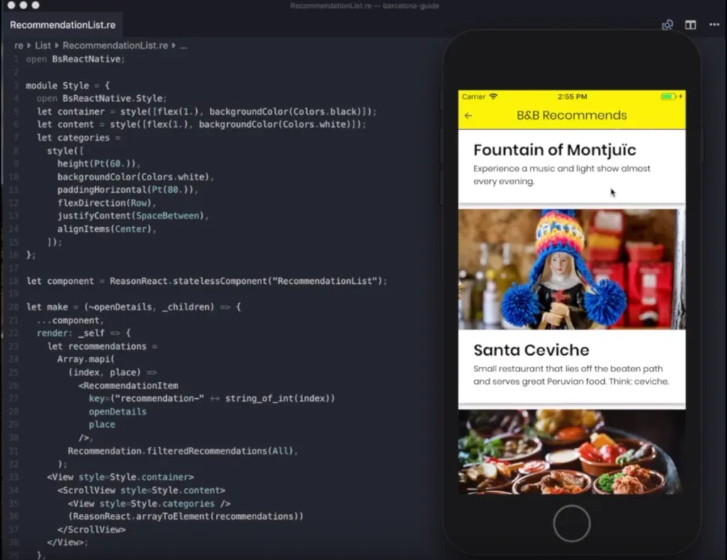 Reason & React Native: developing a sample feature