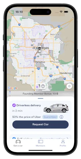 The main screen of the Vay app