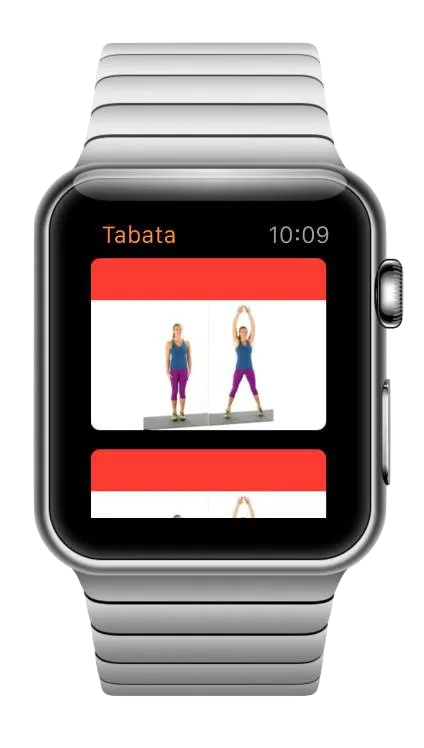 Prototype of the app on a watch mockup