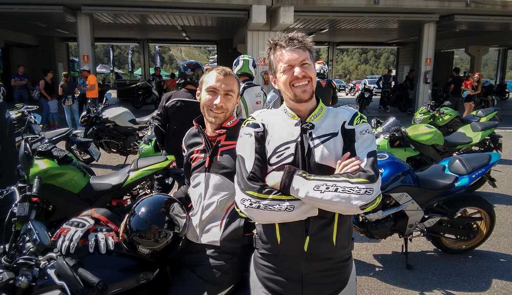 Patryk and Wojciech with motorbikes